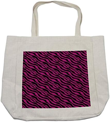 Торба за шопинг на Пинк Зебра Амбесон, ленти за позадина на диви зебра савана егзотична младинска култура хипи, еко-пријателска торба за еднократна употреба за нам?