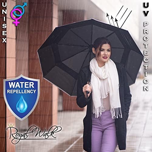 Кралска Прошетка Голем Чадор + Вентилиран Ветроупорен Преклопен Чадор