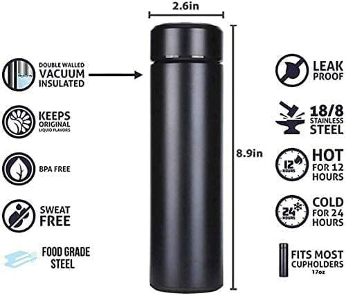 JDClubs, лого од 17 мл автомобил црно замрзнати чаши за патувања и гумави вакуум изолирани од не'рѓосувачки челик термички шише мода, термичка