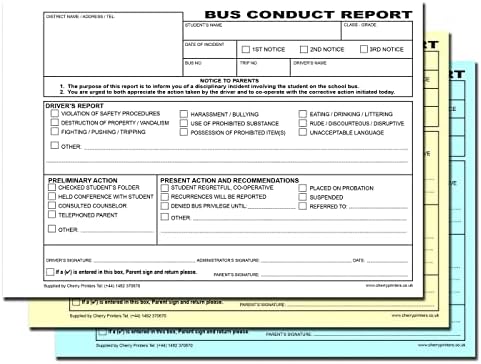 Цреша Автобус Однесување Извештај 3pt Книга За Училишен Автобус 50 Тројни Копии По Книга