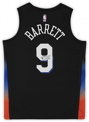 РЈ Барет Newујорк Никс го автограмираше Најк Блек 2020-21 Градско издание Свингман Jerseyерси - Автограмирани дресови во НБА