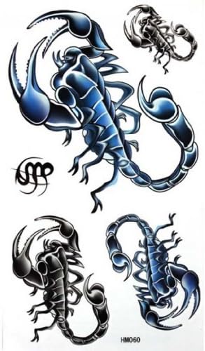 Спестил водоотпорен нетоксичен привремен тетоважа налепници и сина скорпија привремени привремени тетоважи ладно