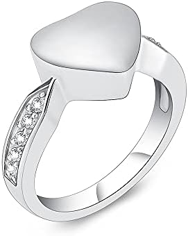 Ruitaiqin JNXL 1PCS прстен кристал врежан прстен за кремирање од не'рѓосувачки челик за пепел погоден за меморијални подароци од Пепелашка за