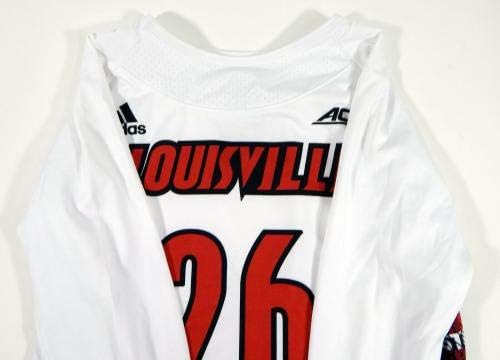 Womenенски универзитет на Луисвил кардинали 26 Игра користеше LS White Jersey Lacrosse L 629 - Колеџ -игра користена