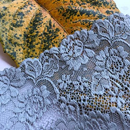 Lumket 6 инчи широка сива ткаенина од чипка за чипка за невестински украси за венчавки, правење DIY правење и занаети за DIY-