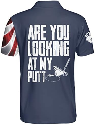 Хивичи голф кошули за мажи Поло кошула Менс смешна замав патриотска американско знаме кошула лудо суво вклопување печатено пололо