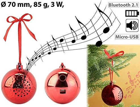 Yygift Божиќна топка Bluetooth звучник Звук аудио празничен фестивал Дрво украс Сегашниот подарок преносен музика безжични звучници за