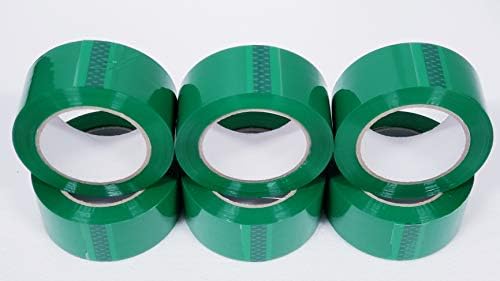 Зелена лента за пакување, подвижна лента, 2 инчи x 110 јарди, дебела 2,0 мил, лента за запечатување на картони со тешки картони