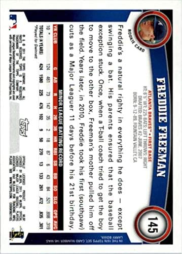 2011 Топпс 145 Фреди Фримен НМ-МТ РЦ РК РЕЦИЈА Атланта браќа бејзбол