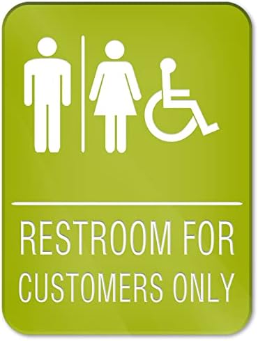 Тоалети само за клиент потпишуваат зелена боја 6 x8 - етикети со wallидови за само -стап на вратите знак за канцеларии за деловни