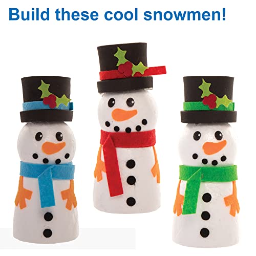 Бејкер Рос FE961 Изградба на занаетчиски комплет за снег - пакет од 4, направете свои Божиќни украси, детски занаети за украсување
