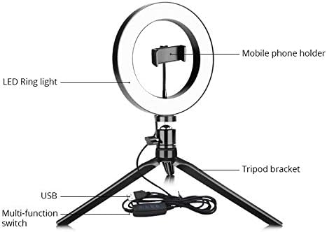 EODNSOFN Новина USB Dimmable LED Selfie Прстен Светлина Мобилен Телефон Фотографија Осветлување со Статив За Шминка Видео Во Живо