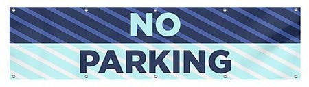 CGSignLab | „Без паркирање -сина боја“, винил банер отпорен на ветерна мрежа | 8'x2 '