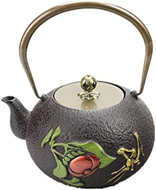 Ironелезен чај котел железо чајник изолиран чај тенџере со рачка дома Исклучителна колекција екранот чајници, пиБМ, црна боја