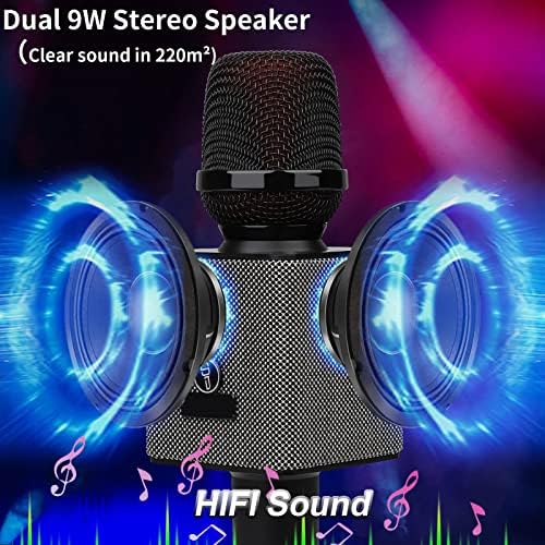 Nortix Laveso Karaoke Microphone, Bluetooth микрофон, безжичен караоке микрофон со звучник, микрофон за автомобил караоке, време