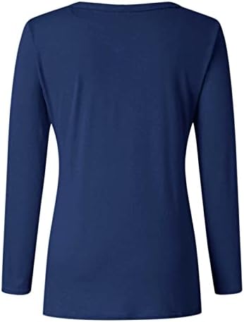 Морнари жени лето есен блуза удобност боја 2023 облека долга ракав против вратот памучен графички бренд Топ маица за девојки 9F s