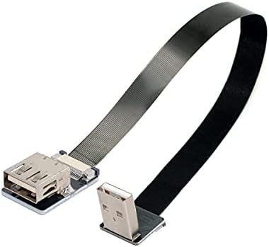 CABLECC DOWN ANGLED USB 2.0 Type-A Meal и Female Data Data Data Flim Slim FPC кабел за FPV & Disk & Scanner & Printer 20cm
