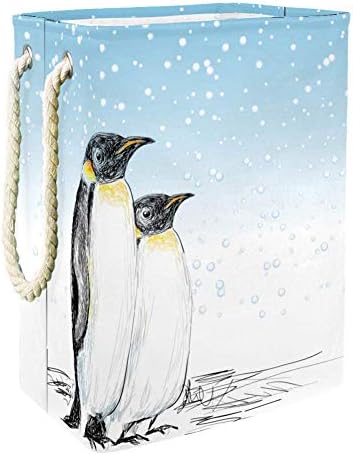 Униси Снег Пингвини Голема Корпа За Складирање За Бања, Спална Соба, Дом, Играчки И Организација За Облека
