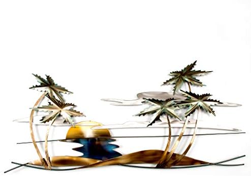 Т.И. Дизајн се ниша тропска палма сцена метална wallидна декор