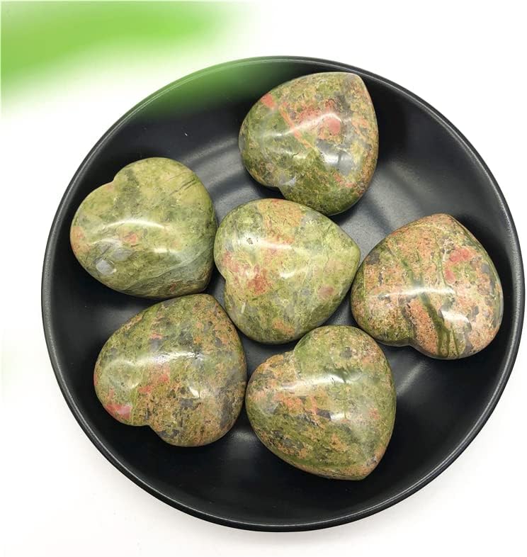 Ertiujg Husong306 1pc Природно несакано срце во облик на срцев полиран камен лекување подарок природни камења и минерали кристал