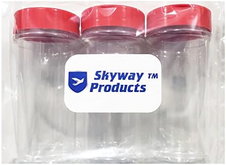 Skyway Supreme 12 мл чисти пластични шишиња за зачини за зачинети тегли - сет од 3 - капаче за капаче со истурање и Sifter Spice Shaker
