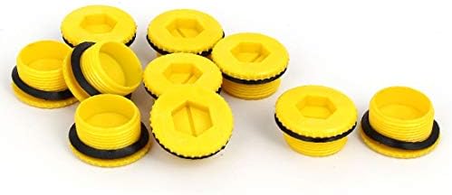 Нов Лон0167 М24 Хекс Избрана Штекер Дизајн Пластика сигурна ефикасност Машки Навој Запечатување Капа Жолта 10 парчиња