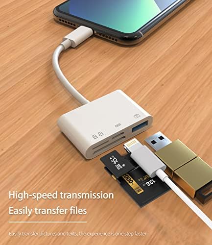 Читател на SD картички за iPhone молња до USB Micro TF полнач кабел Dongle AccessorieOT адаптер за Apple 14 13 12 11 Pro Max Memory Memory
