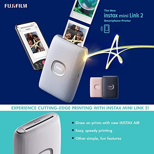 Fujifilm Instax Mini Link 2 Паметен Телефон печатач w/InstaxAir Има Лесно И Континуирано Печатење Со Голема Брзина + Xpix Пакет w/Три Instax