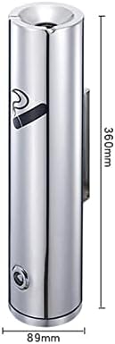 СЦЛИКС Не'рѓосувачки челик Аштрај 48 см Алуминиум легура 1,8L wallид монтиран цигара од цигара од отворено заклучување на пепел