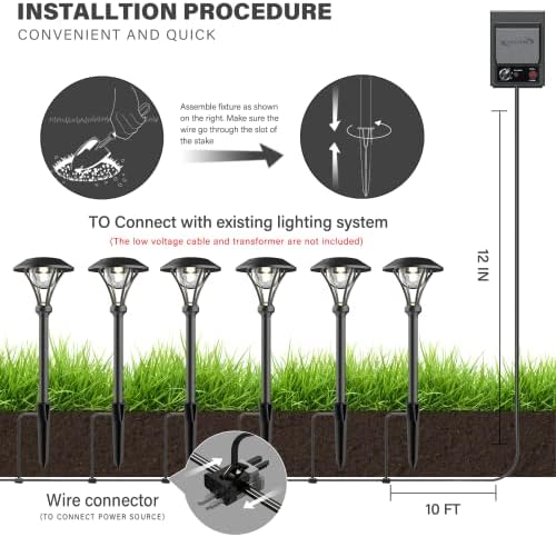 Малибу LED Небесна патека со низок напон светла на отворено осветлување на пејзаж 1 вати Осветлување со конектор и удел за дворна градина