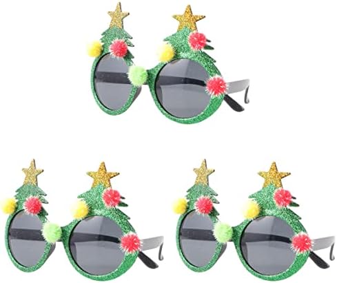 Партикандом 3 парчиња очила за очила за ново дрво иновативни пластични костуми за очила за Божиќни Божиќни украси