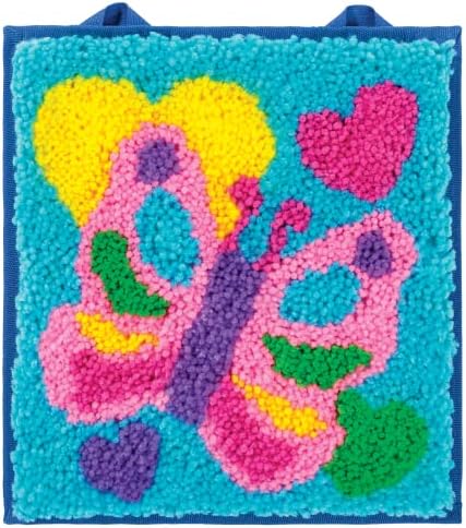 Завртки - Пеперутка - Забавен комплет за занаетчиски куки - Направете килим или wallид што виси - за деца на возраст од 6+ години
