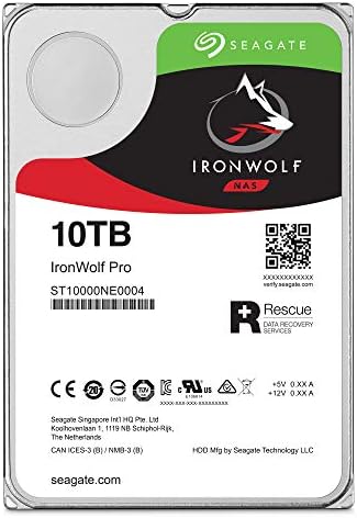 Seagate Ironwolf Pro 10TB NAS Внатрешен хард диск HDD - CMR 3,5 инчи SATA 6GB/S 7200RPM 256MB кеш за RAID, услуга за обновување на податоци