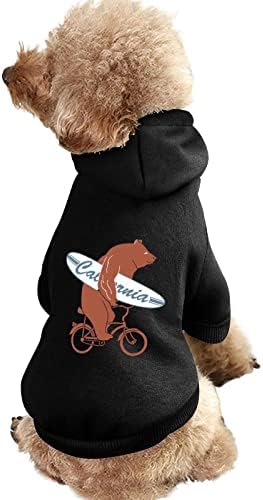Облека за кучиња со велосипеди со велосипеди зимски дуксери за миленичиња меки и топли дуксери за кучиња за мали средни кучиња
