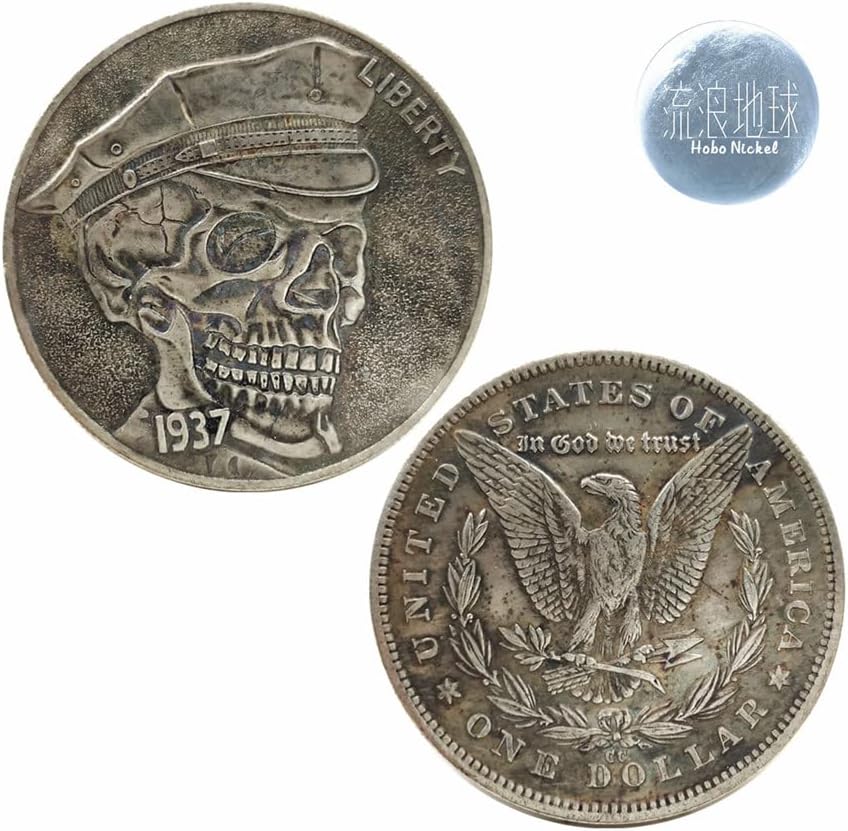 Гравирани Монета Уметност Американски Бездомници Монета 1937 Бездомници Черепот Монета Бакар Монета Врежана Гроздобер Сребрена Монета
