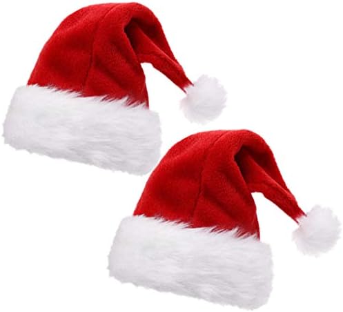 Алимитопија 2 парчиња Божиќна Капа На Дедо Мраз, Двослојна Луксузна Кадифна Божиќна Капа На Дедо Мраз Божиќна Капа За Возрасни