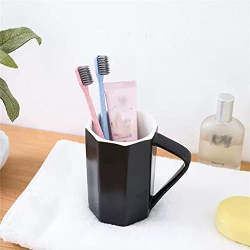 Uxzdx црно -бела чаша за миење на устата двојка керамички пар миење чаша сет четка за заби чаша за заби четка за заби