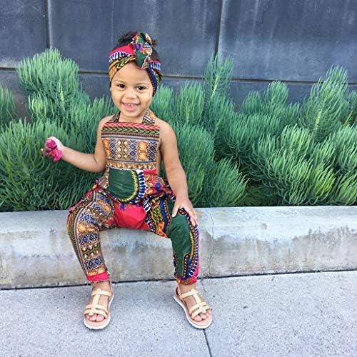 iopqo девојки без ракави африкански бебешки дете облеки ромпер лето скокање Дашики девојки слатко бебе