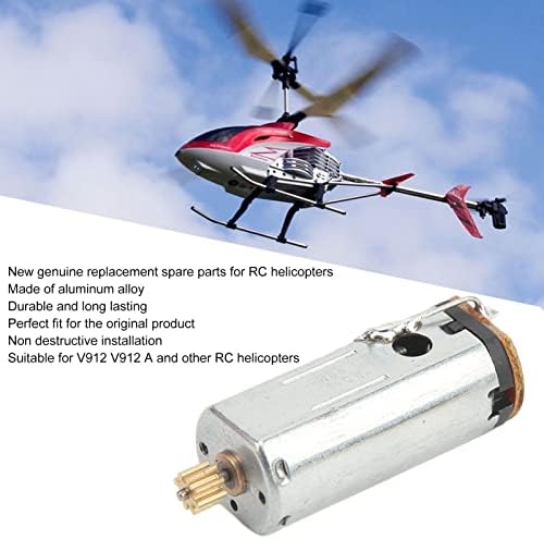 Spyminnpoo RC Helicopter Tail Motor, алуминиумска легура RC додатоци за хеликоптер за V912 A V915 Сребрена сребро