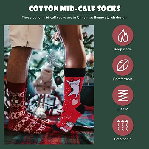 1Pair of Christmas Chods Chods Декоративни чорапи со средно теле машко порибување за Божиќни декор за забава за славење