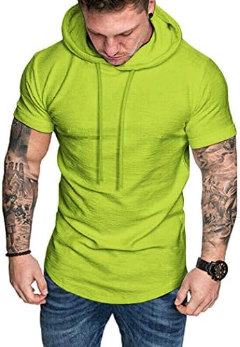 Кошули за тренингот за маж за мажи, маица маица за бодибилдинг салата, со кратки ракави со аспиратор, вградени кошули