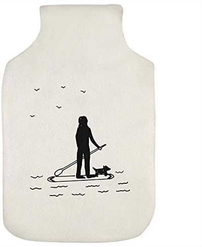 Azeeda 'Man & Dog на таблата со шише со шише со топла вода