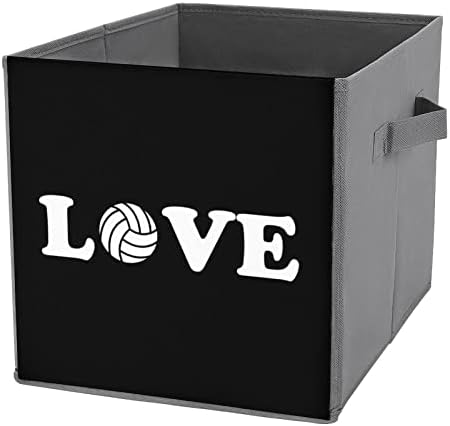 Љубов Одбојка Склопувачки Канти За Складирање Коцки Организатор Трендовски Кутии За Складирање Ткаенини Вметнува Фиоки За Коцки 11 Инчи