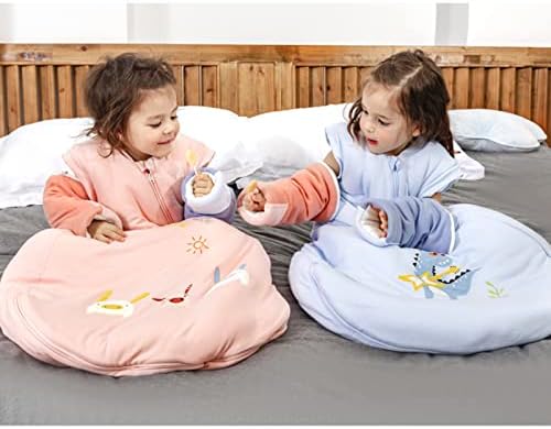 LJfli Sleepsking торба за спиење бебе отстранливи ракави брадата со крпа новороденче бебето анти-кик ватенка во есен и зима