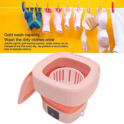 Преносна машина за перење, 6L преклопна мини мала преносна машина за миење садови со корпа за облека за бебиња, долна облека или мали предмети,