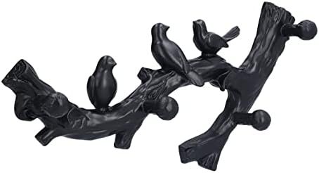 Gayoh wallид монтирани куки црна птица гранка форма тридимензионални куки wallидни украси куки дома украс за кујна за дневна соба во спална соба