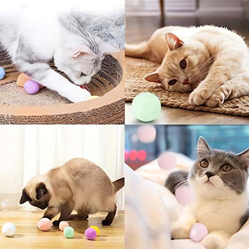 Ipqyihf 50pcs тивки топки за играчки за мачки, магична топка за мачки и мачиња, 1,5 инчи разнобојни меки топки со меки почувствувања,