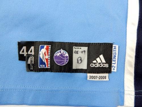 2007-08 Јута azzез Бревин Најт 2 игра користеше светло сина дрес LHM Patch 44 406 - НБА игра користена