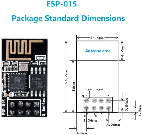 WWZMDIB ESP8266 ESP-01S безжичен примопредавач модул со 4MB блиц