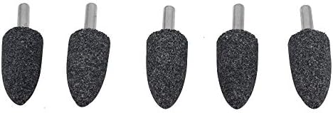 Придружете се на Ware 5 парчиња 1/4 ”Шанк Конусни абразивни камења за мелење, абразивен монтиран камен, корундум мелење глави за мелење и полирање